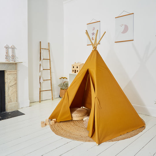 100% Cotton Canvas Ultra Anti-UV Play Teepee | Hettie - Ochre