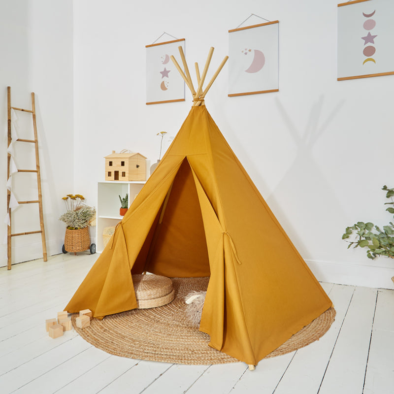 100% Cotton Canvas Ultra Anti-UV Play Teepee | Hettie - Ochre