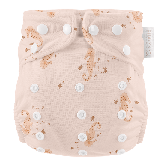 One Size Baby to Toddler Reusable Swim Nappies - Seahorse Snuggles