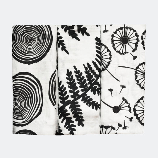 3-Pack Muslins - Plant Print