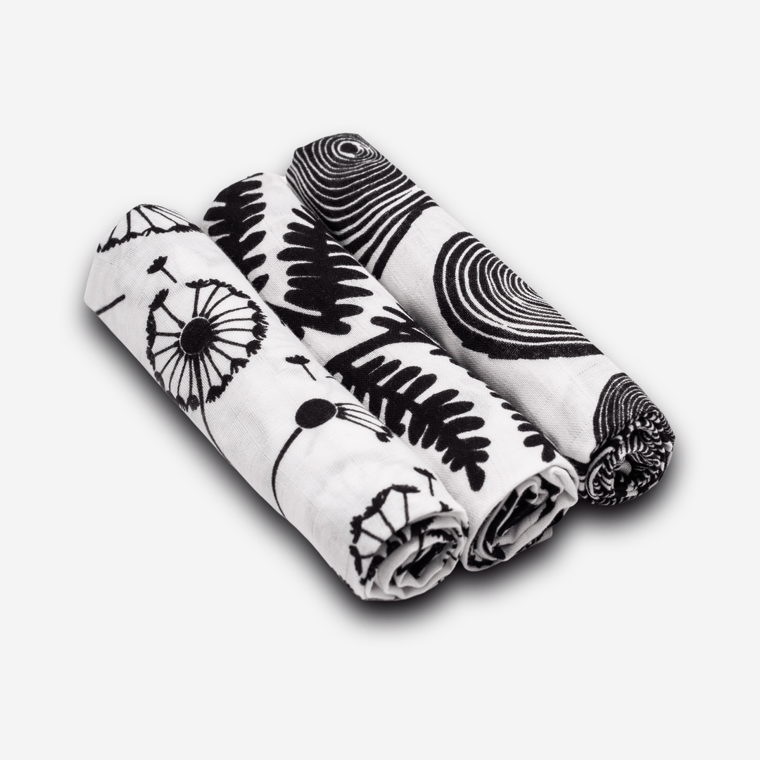 3-Pack Muslins - Plant Print