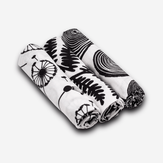 3-Pack Muslins - Plant Print