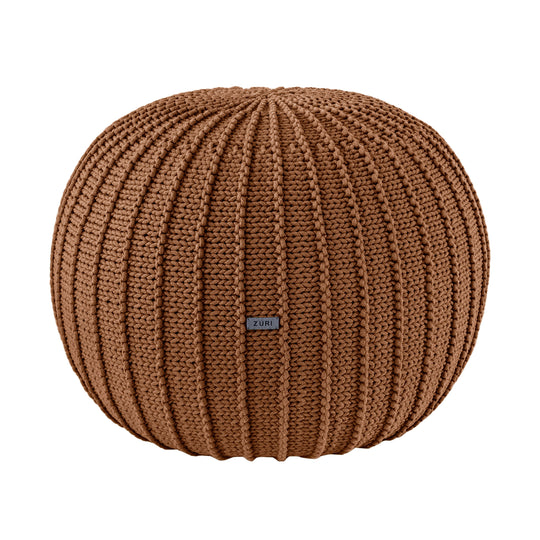 Knitted Pouffe, Medium | Cinnamon