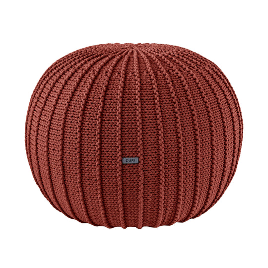 Knitted Pouffe, Medium | Terracotta