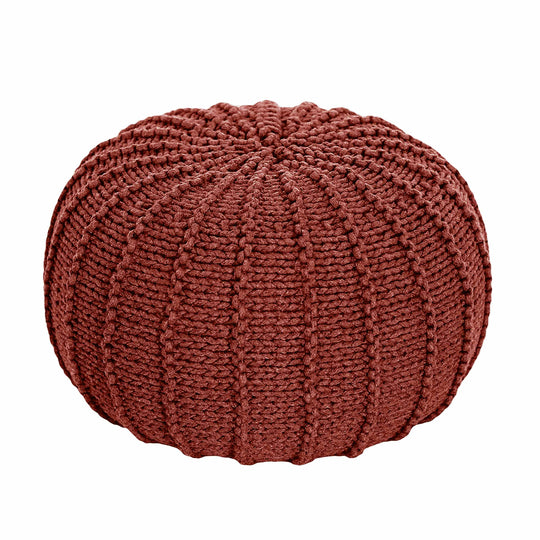 Knitted Pouffe, Small | Terracotta