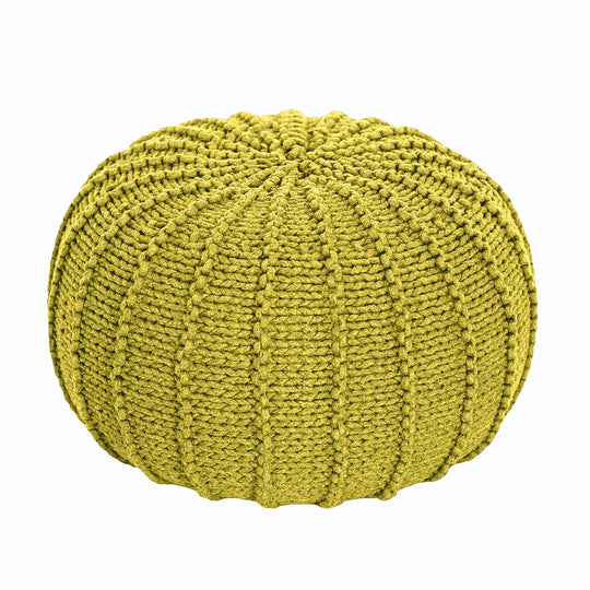 Knitted Pouffe, Small | Golden Kiwi