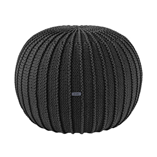 Knitted Pouffe, Medium | Graphite