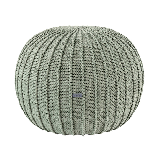 Knitted Pouffe, Medium | Light Olive