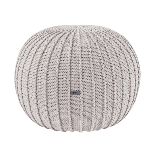 Knitted Pouffe, Medium | Oatmeal