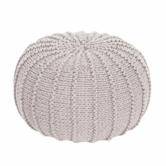 Knitted Pouffe, Small | Oatmeal