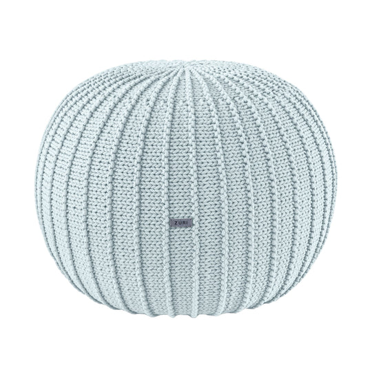 Knitted Pouffe, Medium | Marl Mint