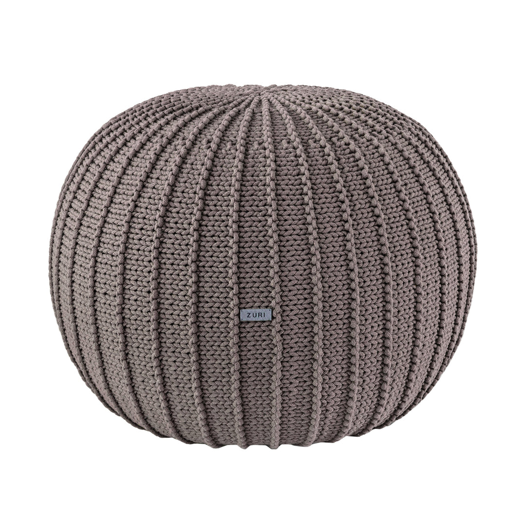 Knitted Pouffe, Medium | Mocha