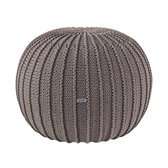 Knitted Pouffe, Medium | Mocha