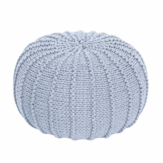 Knitted Pouffe, Small | Baby Blue