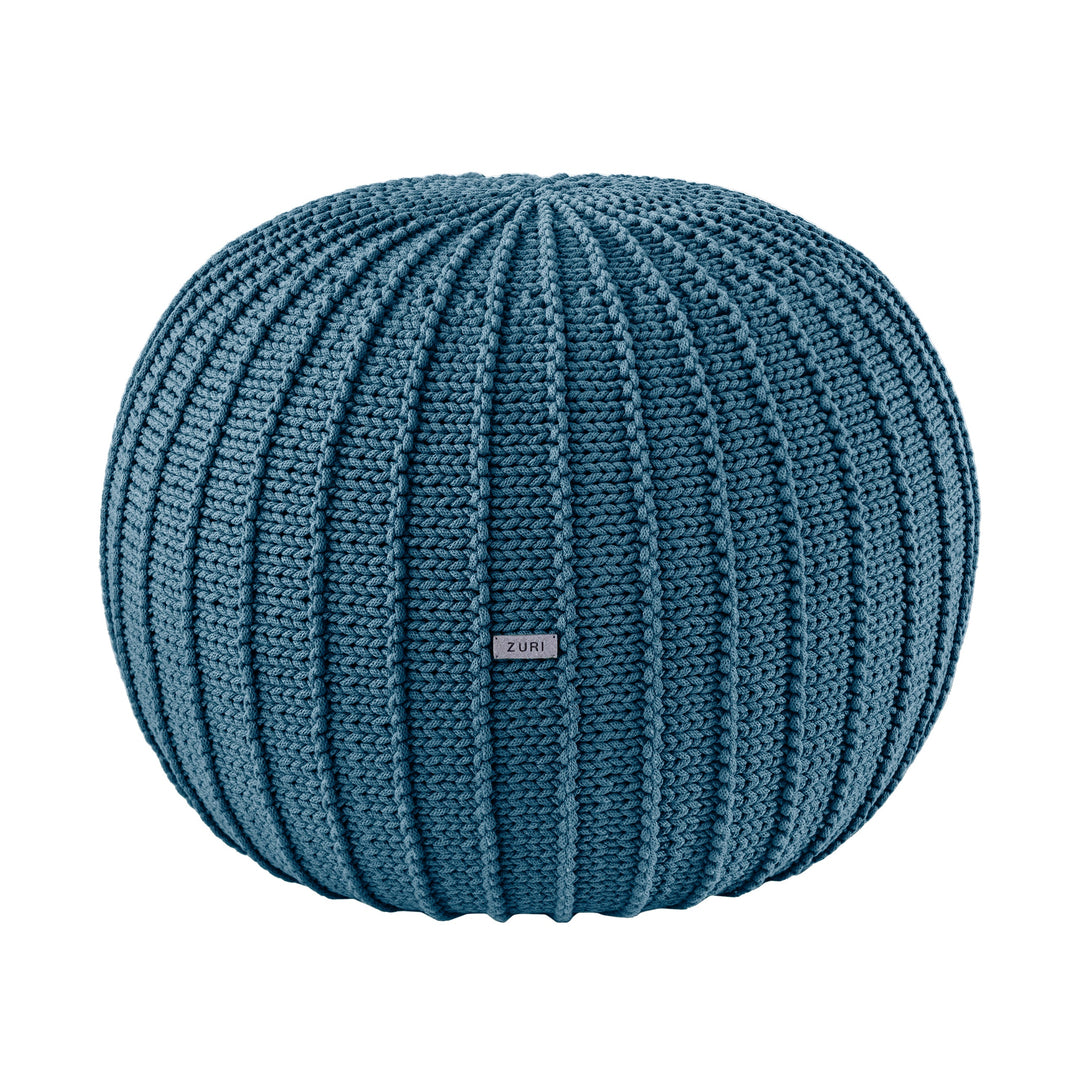 Knitted Pouffe, Medium | Petrol