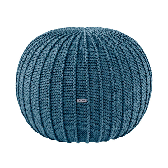 Knitted Pouffe, Medium | Petrol