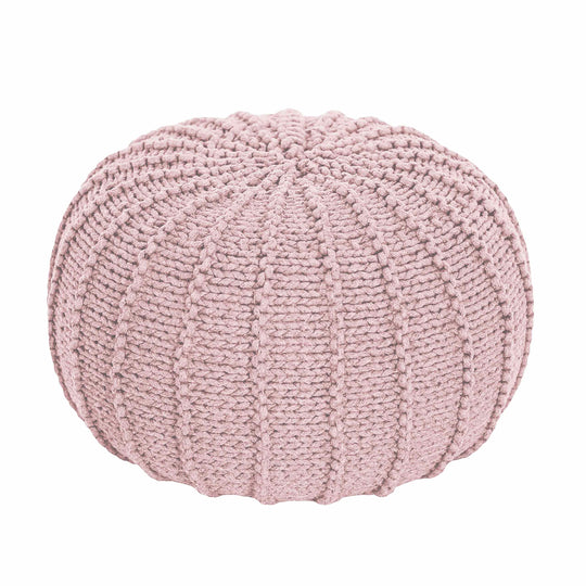 Knitted Pouffe, Small | Powder Pink