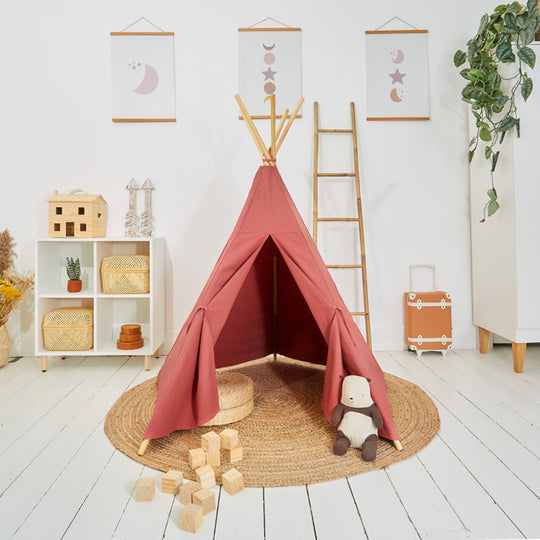 100% Cotton Canvas Ultra Anti-UV Play Teepee | Charlie - Rose