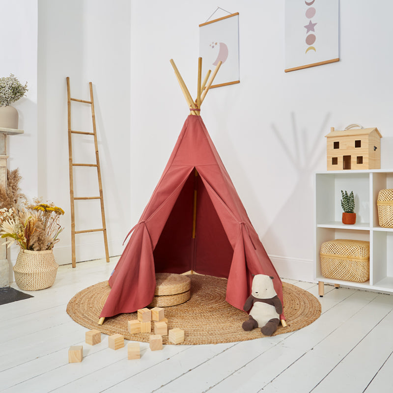 100% Cotton Canvas Ultra Anti-UV Play Teepee | Charlie - Rose