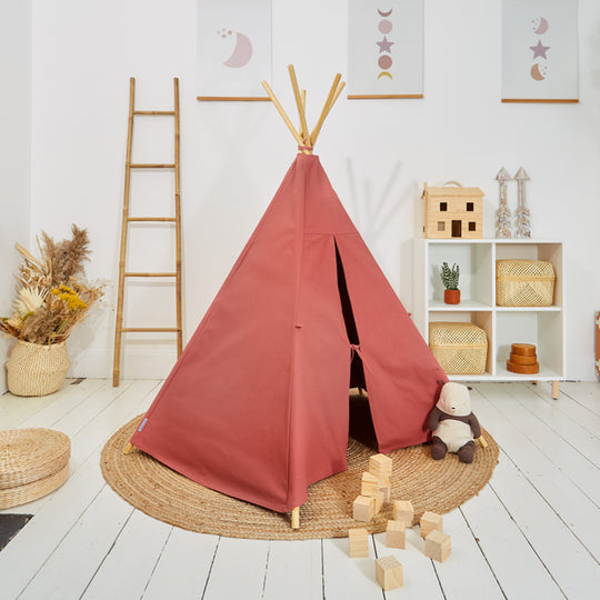 100% Cotton Canvas Ultra Anti-UV Play Teepee | Charlie - Rose