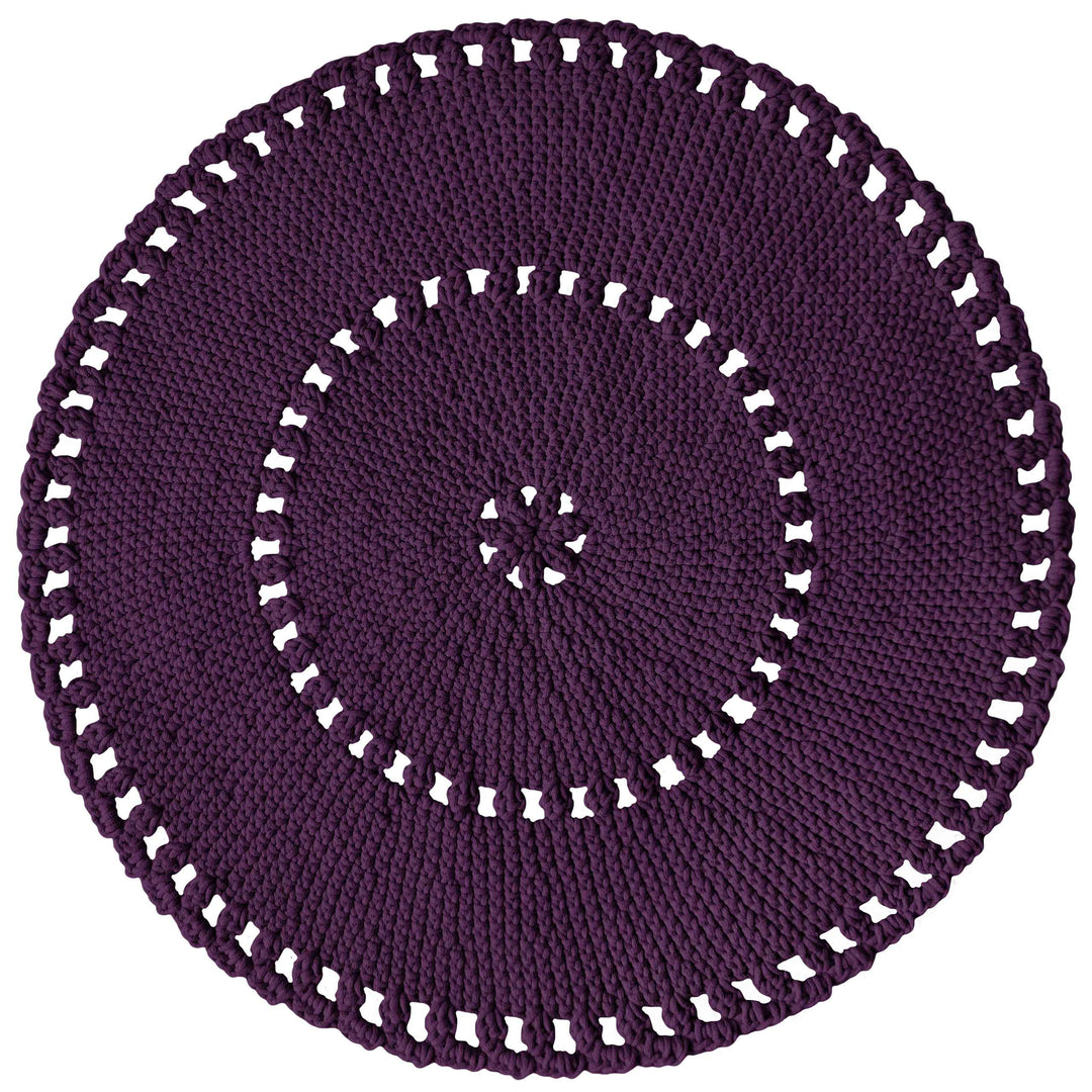 Crochet Boho Rug | Aubergine