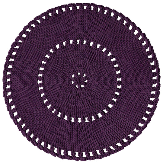 Crochet Boho Rug | Aubergine