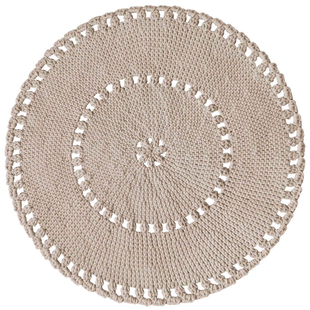 Crochet Boho Rug | Beige