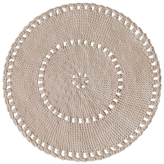 Crochet Boho Rug | Beige