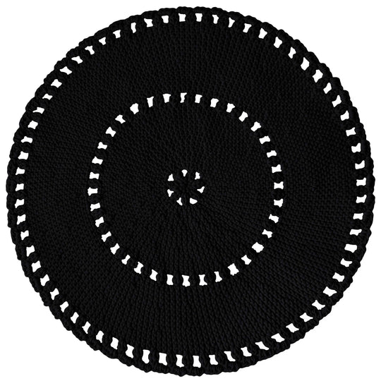 Crochet Boho Rug | Black