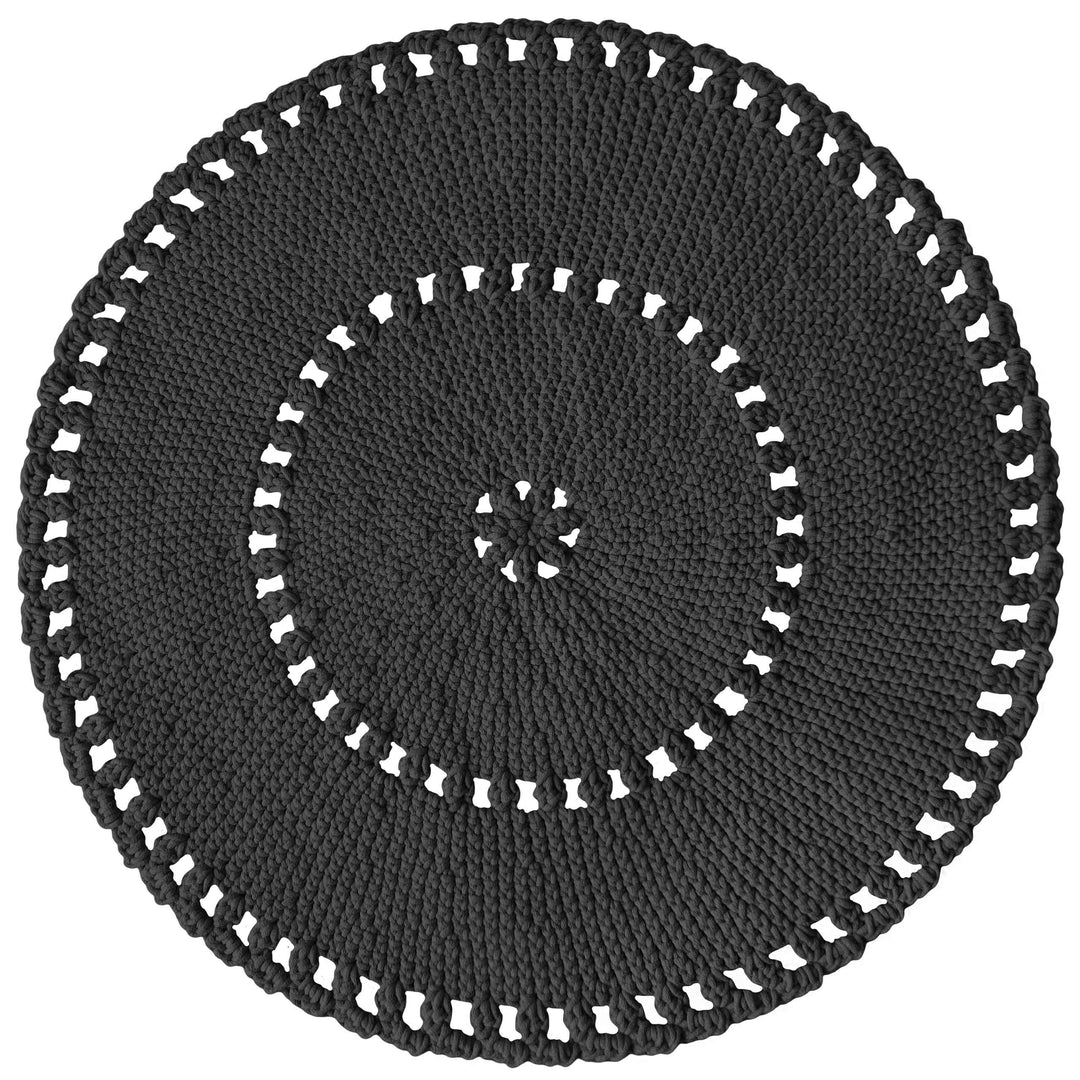 Crochet Boho Rug | Graphite