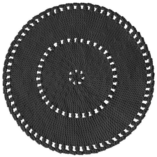 Crochet Boho Rug | Graphite