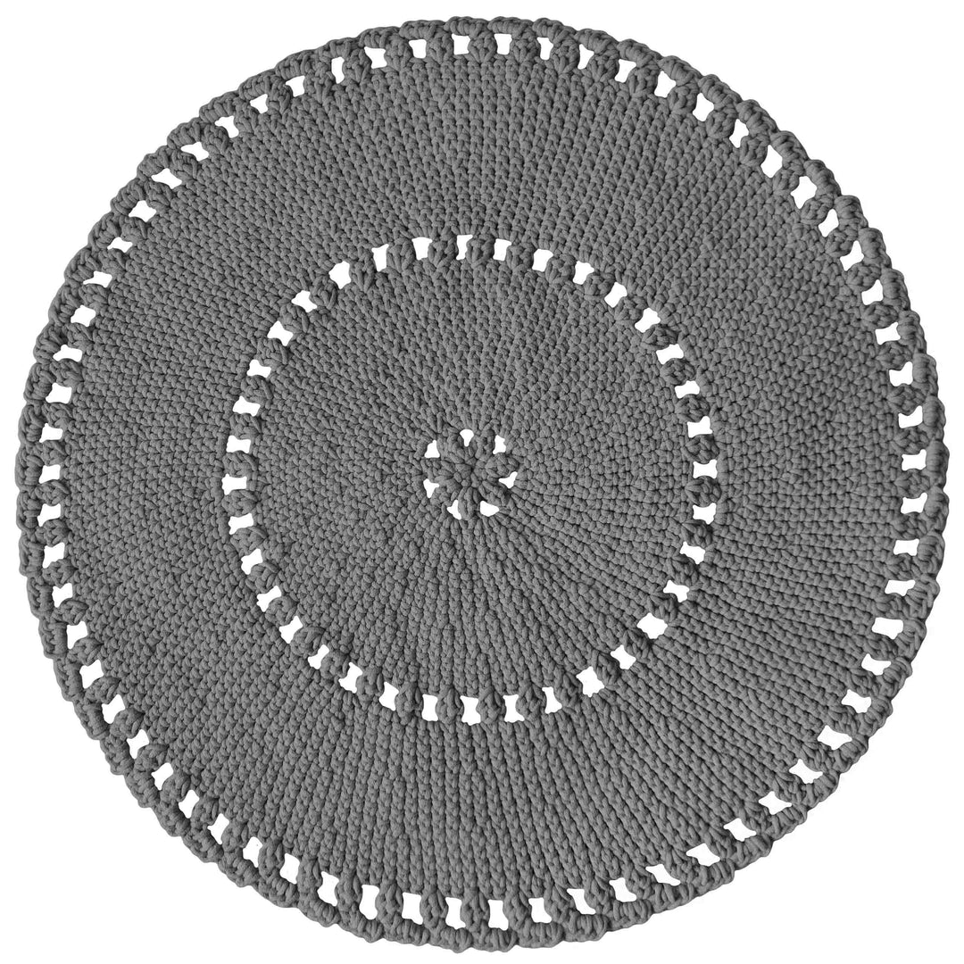 Crochet Boho Rug | Dark Grey