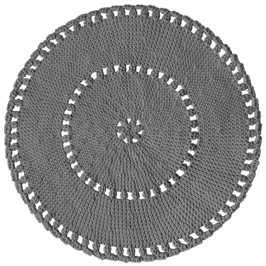 Crochet Boho Rug | Dark Grey