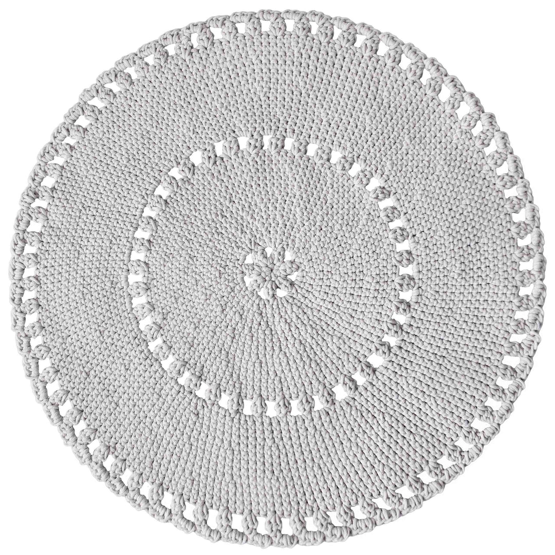 Crochet Boho Rug | Light Grey