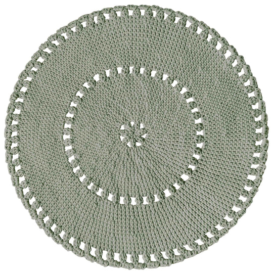 Crochet Boho Rug | Light Olive