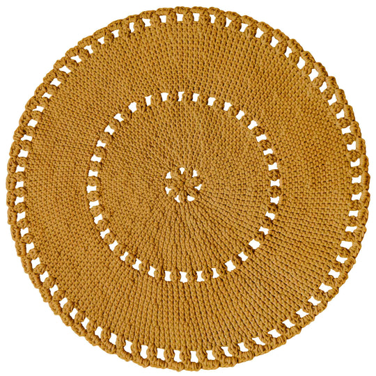 Crochet Boho Rug | Mustard