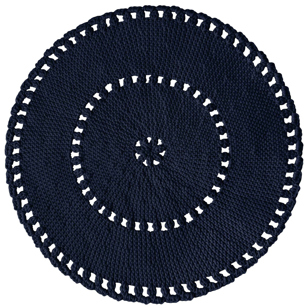 Crochet Boho Rug | Navy Blue