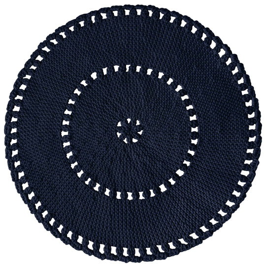 Crochet Boho Rug | Navy Blue