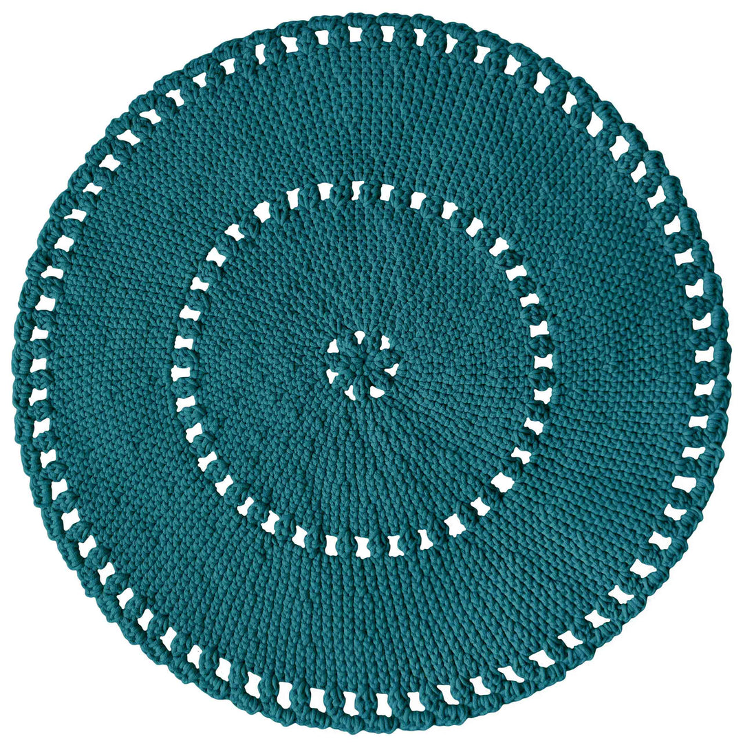 Crochet Boho Rug | Ocean Blue