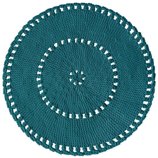 Crochet Boho Rug | Ocean Blue