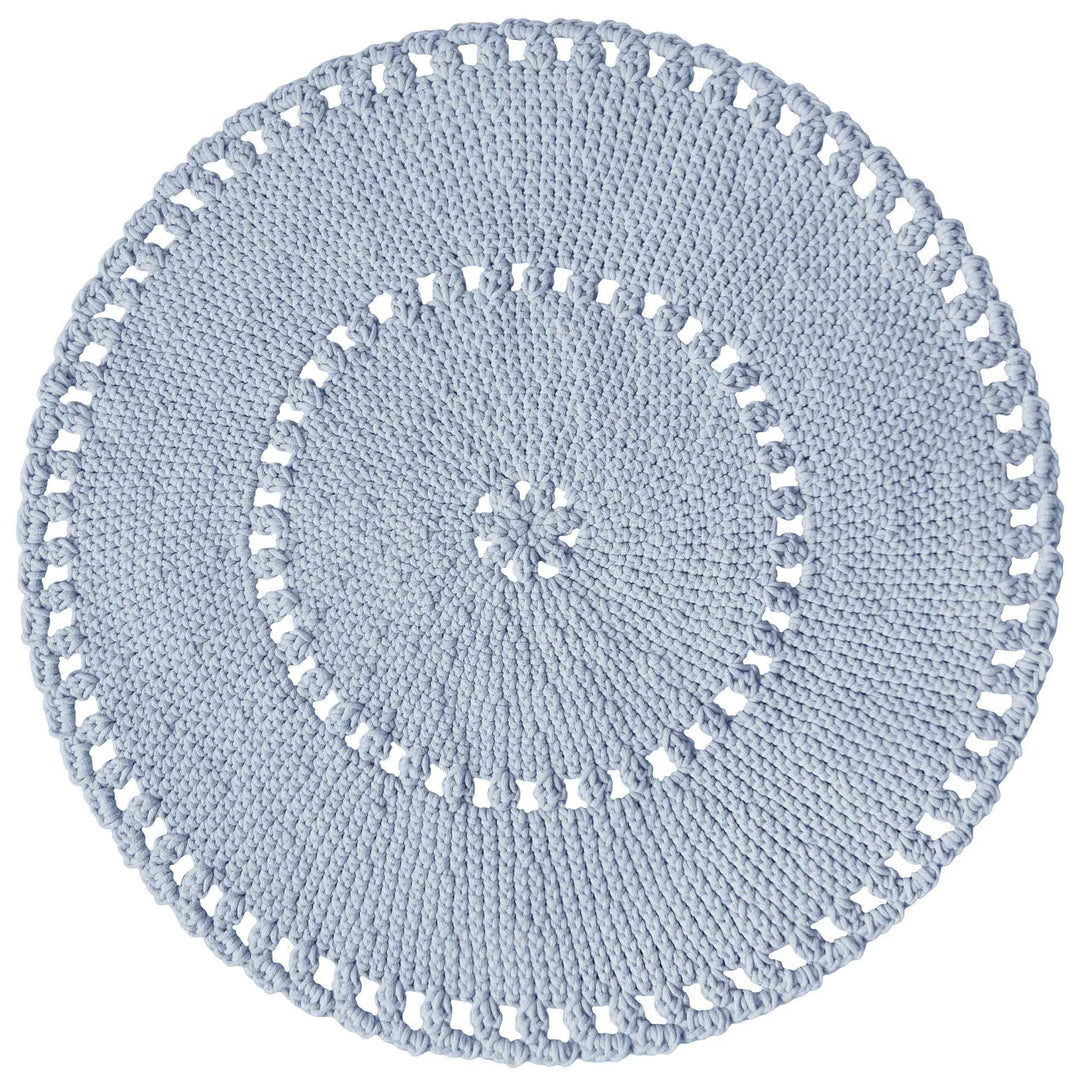 Crochet Boho Rug | Baby Blue