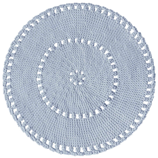 Crochet Boho Rug | Baby Blue