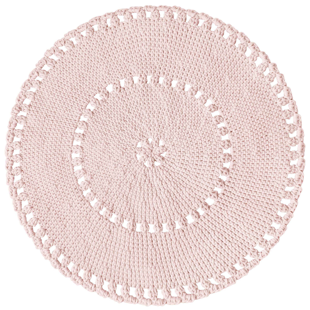 Crochet Boho Rug |  Pale Pink