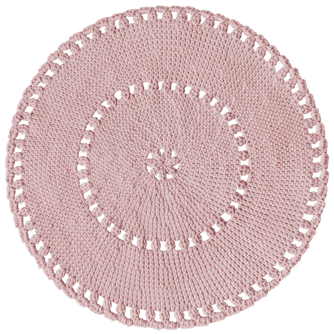 Crochet Boho Rug | Powder Pink