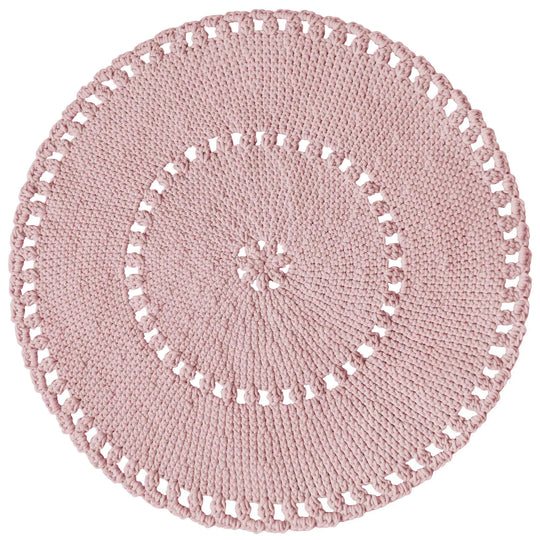 Crochet Boho Rug | Powder Pink