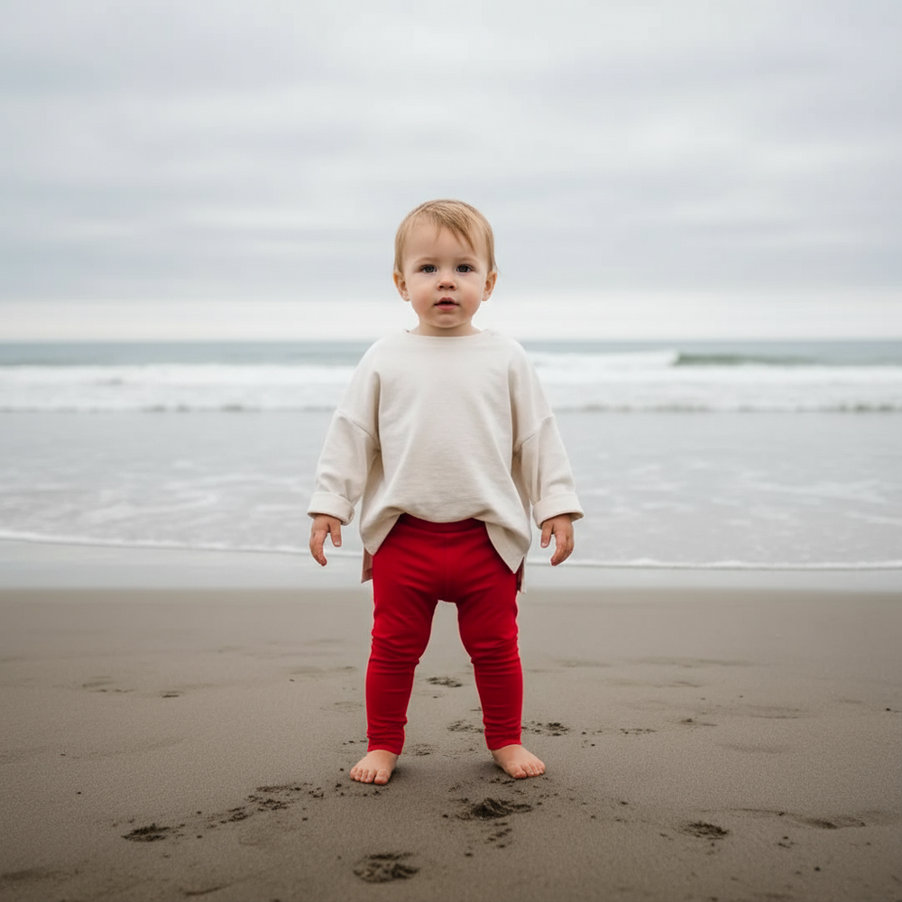 ScandiBugs Own Label Organic Leggings - Roaring Red