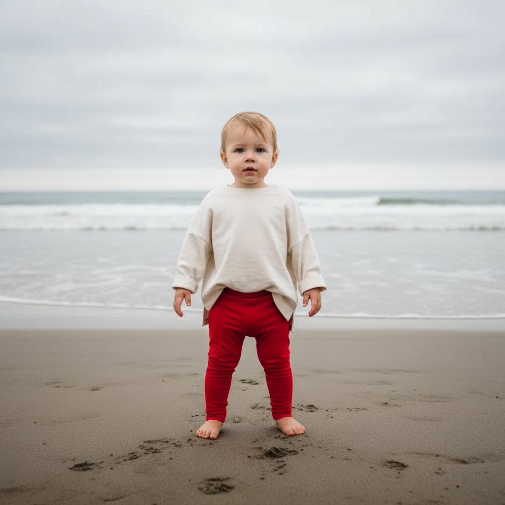 ScandiBugs Own Label Organic Leggings - Roaring Red