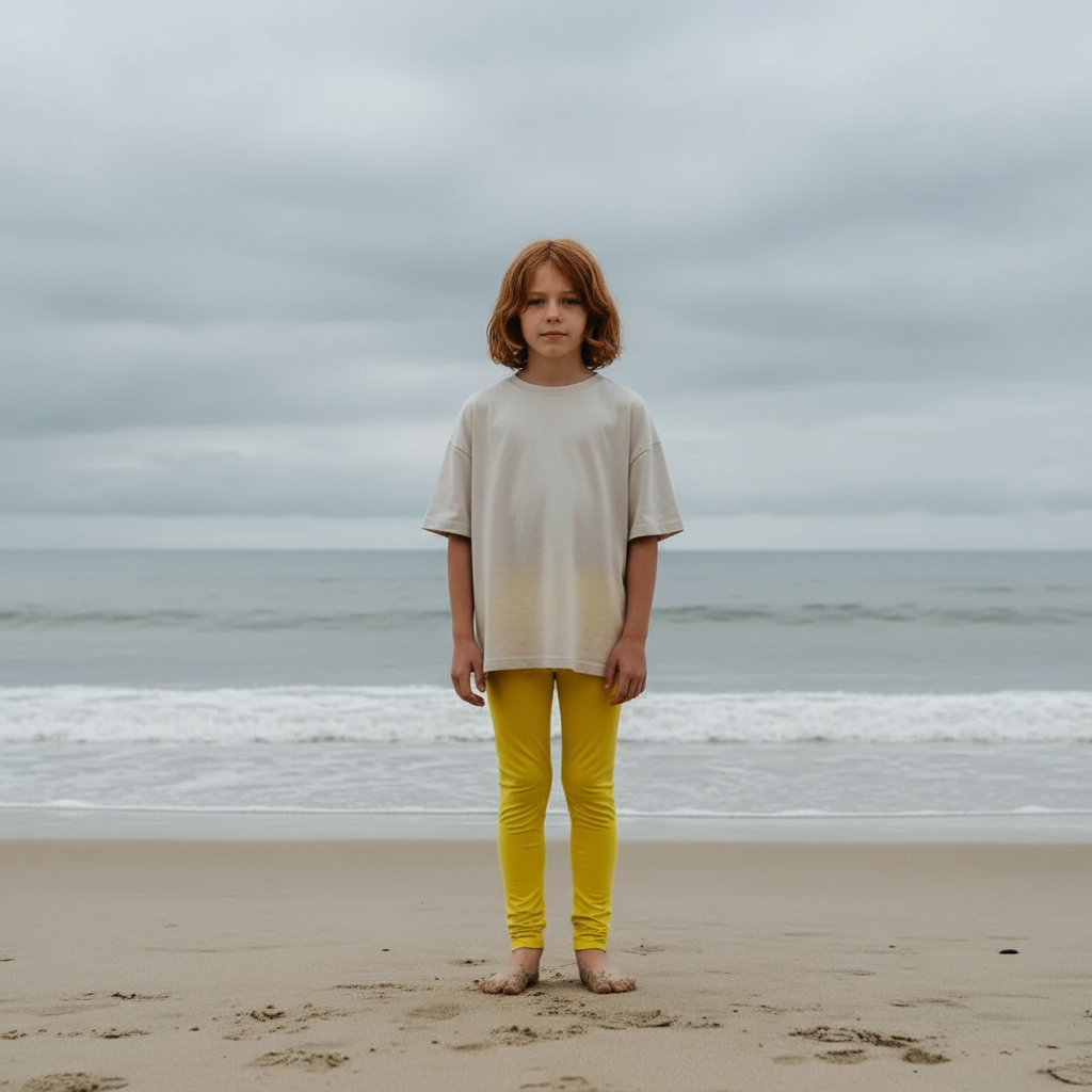 Yellow leggings on a light yellow background