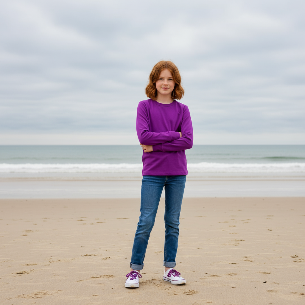 Purple sweatshirt on a light purple background