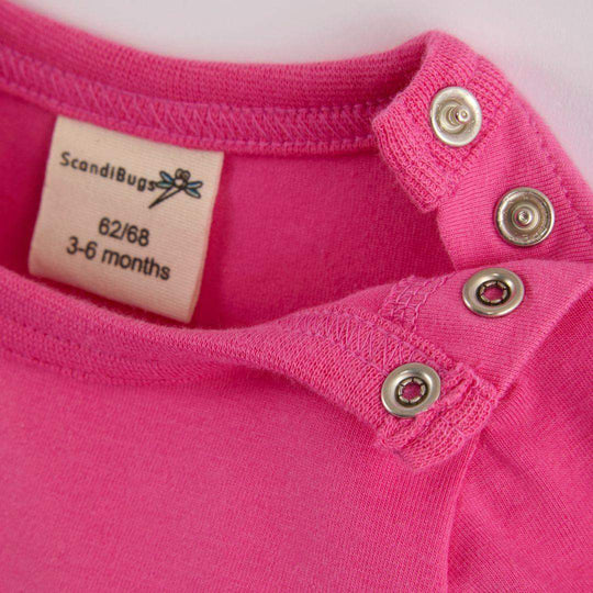 ScandiBugs Own Label Organic Long Sleeve Vest - Bubblegum Pink